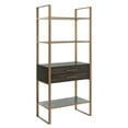 thumbnail image 4 of SAFAVIEH Skylar Contemporary Classic 4 Tier 1 Drawer Etagere, Gold/Grey Oak, 4 of 13