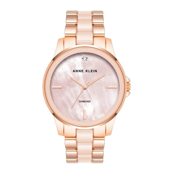 Anne Klein Stainless Steel Pink Dial Analog Ladies Watch AK-4120BHRG