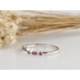 thumbnail image 3 of HeartsAndYou 0.7ct Natural Pink Ruby Wedding Band Curved Half Eternity 14k SOLID White Gold, 3 of 9