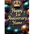 thumbnail image 4 of LUUFILx 1st Anniversary Banner with Crown Background Party Backdrop Name Customizable Decorations for Happy Birthday Event Supplies Photography Props, 4 of 8