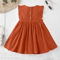 thumbnail image 6 of CYRBOKO Girls Casual Dresses, Stretchy A-line Flutter Sleeve Cotton Summer Dresses Brown Size 2-3 T, 6 of 6