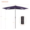 thumbnail image 2 of ACEGOSES All-Aluminum LED Outdoor Patio 10 x 7′ Rectangle Deck Market Umbrella, Solar Lights Table Umbrellas With Non-Fading Yarn-dyed Canopy Royal blue, 2 of 8