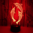 thumbnail image 2 of YSITIAN Dolphin Acrylic 3D Night Lights USB LED Table Lamp Home 3D Arts Lamp 7 Colors Changing Bedroom Decor Night Light Gifts（Black Seat） YT-14293, 2 of 6