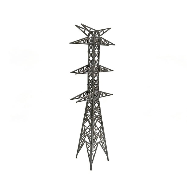Modelo de torre de transmisión a escala 1/200. Proyecto de modelismo en miniatura. Estructura y arquitectura. Estilo A