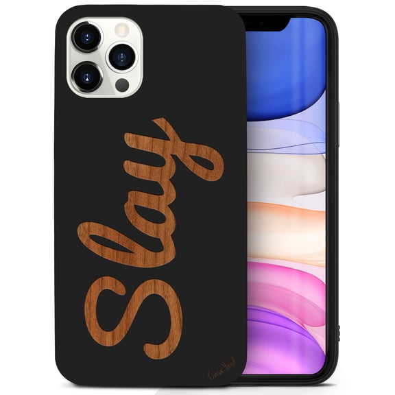 Case Yard Wooden Case for iPhone-11-Pro-Max Soft TPU Silicone cover Slim Fit Shockproof Wood Protective Phone Cover for Girls Boys Men and Women Supports Wireless Charging Slay Design