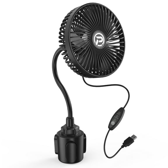 Panergy Car Fan Mounted in Cup Holder, 6-inch USB Powered Golf Cart Fan, for Vehicles like Sedan, RV, SUV, Pick Up