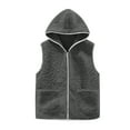 thumbnail image 5 of Diufon Womens Fleece Vest Hooded Sleeveless Full Zip Jacket Casual Fashion Winter Warm Coats with Pockets, 5 of 7
