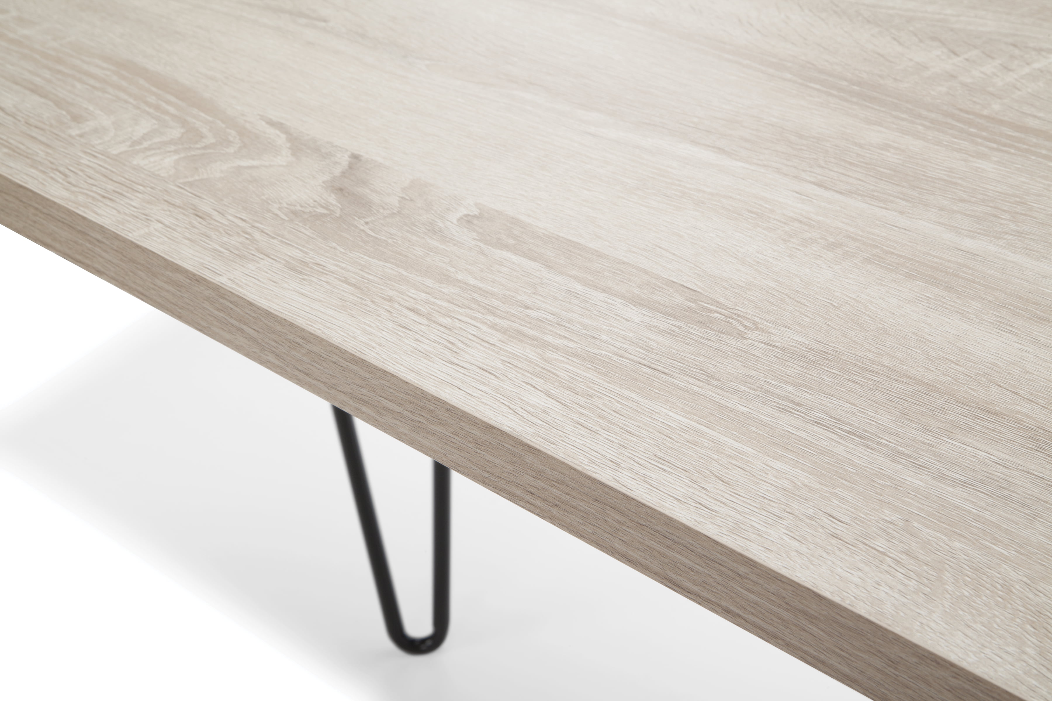 OFM Essentials Collection 44" Home Retro Desk, Writing Desk with Hairpin Legs, in Gray/Natural (ESS-1054-GRY-NAT)