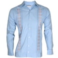 thumbnail image 1 of Guayabera Manga LARGA KALIDO SHOP Modelo KAL12 BORDADA Azul 36(CH), 1 of 10