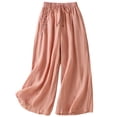 thumbnail image 3 of CAIXIA Womens Plus Size Wide Leg Pants Elastic High Waist Casual Palazzo Pants Lounge Trouser with Pockets, 3 of 5