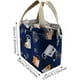 thumbnail image 2 of Mini bolsa de almuerzo reutilizable, pequeña y bonita, con cordón, ideal para niñas y mujeres, con diseño de gato azul., 2 of 5