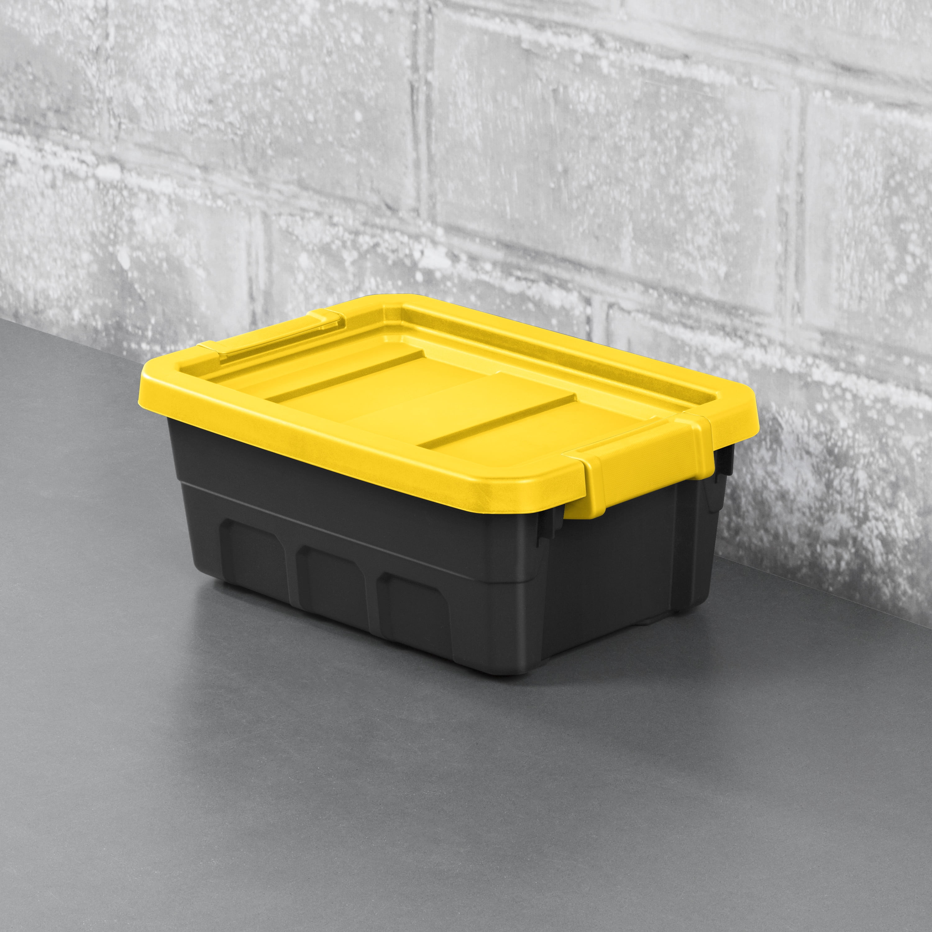 Sterilite 4 Gal./15 L Stacker Tote Case of 6 Storage Containers, Yellow