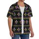 thumbnail image 2 of Fotbe Mardi Gras Fleur de Lis Camisa Estampada de Manga Corta para Hombre, Casual de Verano, Estilo Playero, Sin Arrugas-3X-Large, 2 of 5