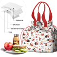 thumbnail image 4 of White Christmas Santa Pattern Drawstring Lunch Bag Women - Drawstring Lunch Bag Insulated for Work Office - Stain-Resistant Large Lunchbags for Women with Multi-Pockets, 4 of 6