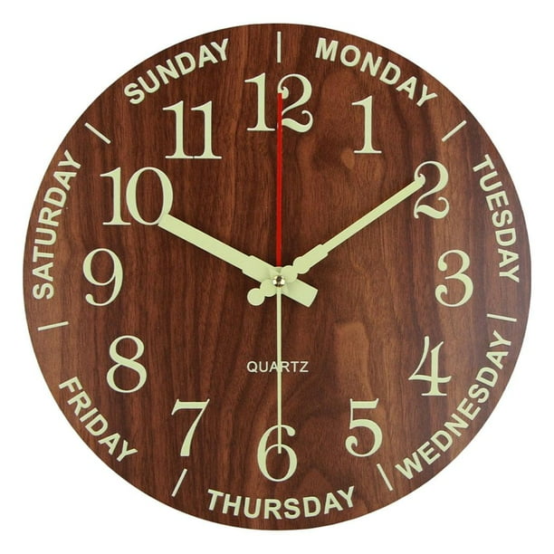 Reloj de pared Sunnimix 11 pulgadas de madera Aguja digital