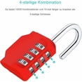 thumbnail image 4 of [2 Pieces] 4-Digit Combination Padlock, Waterproof Combination Lock, Waterproof Metal and Plated Steel Combination Clasp - Red, 4 of 5