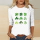 thumbnail image 1 of TaTaai Women St. Patrick's Day Printed 3/4 Sleeve Round Neck Tops Casual Loose Fashion Blouses Soft Stretchy Breathable Daily Holiday Party Wear Gift, 1 of 4