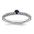 thumbnail image 2 of Auriga 925 Sterling Silver Created Sapphire Single Stone Ring for Women Size- 8, 2 of 6