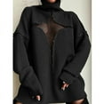 thumbnail image 2 of Sexy Patchwork Mesh See-through Knitted Sweater Casual Loose Hollow Out Jumper Tops Fashion Women Long Sleeve Sweaters Pullover, 2 of 5