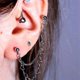 thumbnail image 1 of Pendientes Piercing de oreja de acero inoxidable con cadena, pendiente de hélice de 20g y 16g, pendientes de cartílago, orejera, joyería Punk de Corea, 2 uds., 1 of 4