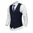 thumbnail image 2 of Qertyioot Jour de l'Indépendance Hommes Rayé Mode Rétro avec Poches Débardeurs à Simple Boutonnage à Col en V Hauts Blouse, 2 of 3