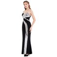 thumbnail image 3 of Angel-fashions Women's Strapless Sweetheart Contrast Sequin Criss-Cross Backless Classic Evening Dress Black, 3 of 7