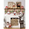 thumbnail image 3 of Christmas Snowman Mantel Scarf Fireplace Decorations for Living Room, Farmhouse Xmas Tree Gifts Wooden Fireplace Mantel Scarf Cover Runner for Halloween/Thanksgiving/Christmas Decor 60"x17", 3 of 6