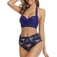thumbnail image 3 of Traje de baño de bikini vintage para mujer, conjunto de dos piezas de cintura alta con volantes y pantalones de bikini con volantes y cordones, en combinación con traje de baño 3/4, 3 of 6