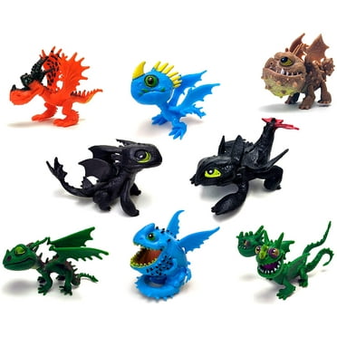 Train Dragon Figures 8 Pcs PVC Action Dolls Night Fury Toothless Dragon Gift
