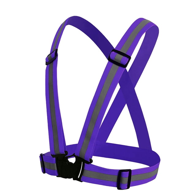 TOPTIE Gilet de Course Réfléchissant en Gros Haute Visibilité Gilet de Sécurité Élastique Ajustable-Violet-1 Pce