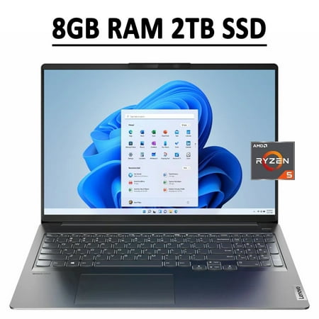 Lenovo Ideapad 5 Pro 16 Laptop 16" 2.5K QHD IPS Display (100% sRGB) AMD Hexa-Core Ryzen 5 5600H 8GB RAM 2TB SSD Backlit Keyboard Dolby Atmos WiFi6 Win11 Grey