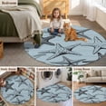 thumbnail image 5 of Teal Blue Starfish Round Area Rug 3.3Ft Washable Circle Rugs for Dining Room Table, Coastal Ocean Summer Sea Nautical Non-Slip Carpet Floor Mats Indoor Outdoor Carpet Runner Aesthetic Home Decor, 5 of 8