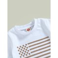 thumbnail image 5 of Suealasg 2Pcs Toddler Boys 4th of July Clothes Baby Boys Summer Independence Day Outfits Flag Print Crew Neck Short Sleeve T-Shirts Tops and Shorts 0-3T, 5 of 8