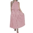 thumbnail image 3 of Conjuntos de Falda 2 Piezas para Mujer, Camisetas Sin Mangas A Rayas Verano, Vestido Midi, Vacaciones Juego. Rojo L, 3 of 7