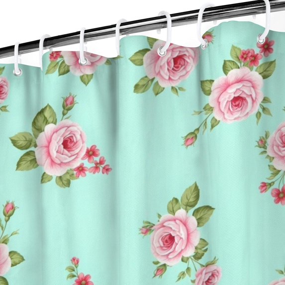 Pioneer Flower Floral Print Pattern Shower Curtain 72”x72", Bathroom Decorative Shower Curtain Set with 12 Hooks, Waterproof Washable