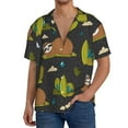 thumbnail image 3 of Naloa Funny Sloths In The Forest Men's Loose Fit Cuban Collar Short-Sleeve Shirt with Button-down and Chest Pocket for Everyday Wear Outings - Small, 3 of 7