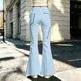 thumbnail image 2 of Girls High Waisted Flare Pants Uniform School Pants Kids Flare Bell Bottoms Casual Trousers 9-10 Years, 2 of 8