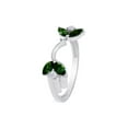 thumbnail image 2 of Marquise & Round Simulated Green Emerald & Cubic Zirconia Enhancer Guard 14K White Gold Ring Size - 11.5, 2 of 3