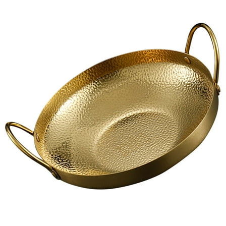 STRANDCHIC Golden Stainless Steel Wok, Non-Stick Cooking Pan for Family Meals and Entertaining