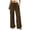Coffee, variant on Womens Wide Leg Pants Plus Size Elastic Tie Knot Lounge Pants Loose Trousers with Pockets Green XL