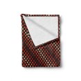 thumbnail image 2 of Retro Soft Flannel Fleece Throw Blanket, Funky Nostalgic Polka Dots Circle Rounds in Contrast Image, Cozy Plush for Indoor and Outdoor Use, 70" x 90", Dark Brown Vermilion, by Ambesonne, 2 of 6