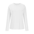 thumbnail image 5 of biudgviw Casual Tops for Women Lounge Long Sleeve Crewneck Basic Shirts Fall Slim Solid Color Blouses, 5 of 6