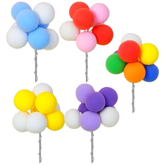 PTOOTP Party Cake Decoration Balloon Cupcake Toppers Set of 5 for Birthday and Celebration