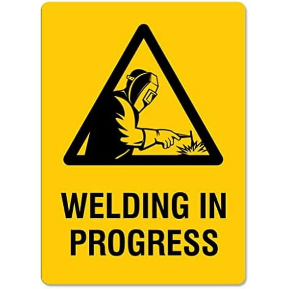 Metal Tin Sign Welding Signs – Welding In Progress Welding Signs Caution Danger Safety Security Warning Notice Signs Indoor/Outdoor Use 8 X 12 Inch