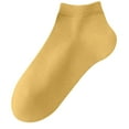 thumbnail image 4 of Dolkfu Socks Mens 10-13 Athletic Cotton Yellow Breathable Ankle Socks Thin Wicking Quarter Socks Men, 4 of 5