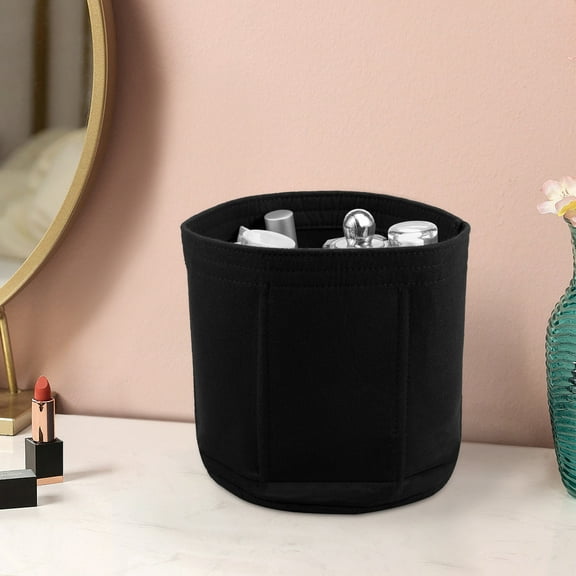 Barrel Purse Organizer Insert Lightweight Barrel Handbag Insert Liner with Compartment Portable Round Bucket Bag Organizer for Handbag Travel Tote