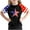 E042-Black, variant on hengsof Girls Raglan Sleeve Fashion Printed T-Shirts Holiday Crew Neck Short Sleeve Tops Independence Day Patriotic Girls Shirts
