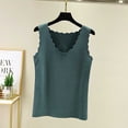 thumbnail image 2 of Sonducket Ropa interior térmica para mujer, chaleco sin costuras para Otoño Invierno, hogar, escuela, capa básica, Tops cálidos, ropa Camisetas sin mangas Verde oscuro, 2 of 6