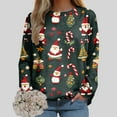 thumbnail image 6 of larppty 2025 Womens Ugly Christmas Sweaters Funny Cute Xmas Tree Tops Long Sleeve Crewneck Sweatshirts (Red, L), 6 of 7