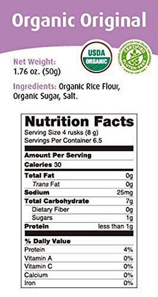 Baby Mum-Mum Organic Original Rice Rusks, Gentle Teething Wafers Baby Snack - 1.76 Oz Box (6 Pack) - image 2 of 2